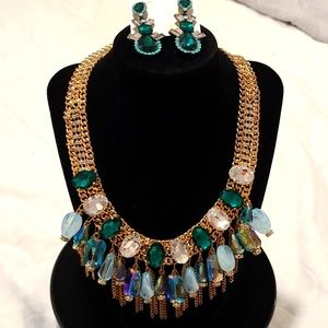 T&j designs green and gold necklace & earring set ✨️ BRAND NEW!!!!